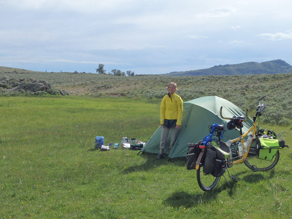 GDMBR: No sooner had we off-loaded the sleeping gear into the tent it started to rain.